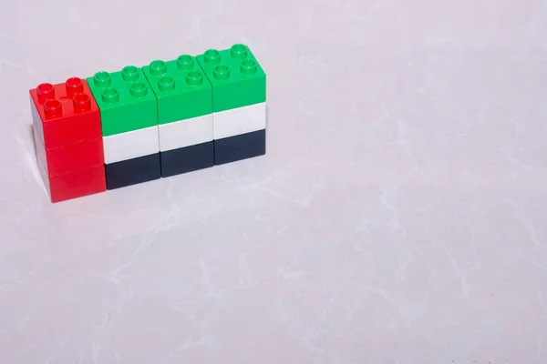 United Arab Emirates Flag Black White Green Red Made Toy — Stock Photo, Image