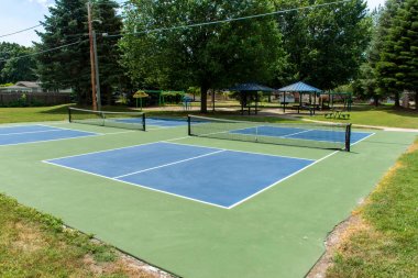Recreational sport of pickleball court in Michigan, USA  clipart