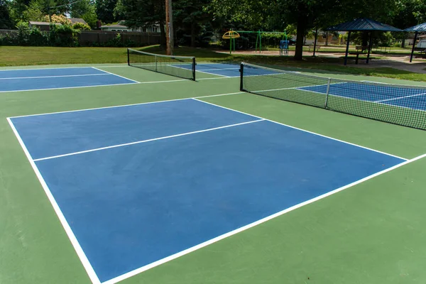 Recreational sport of pickle ball court in Michigan, USA