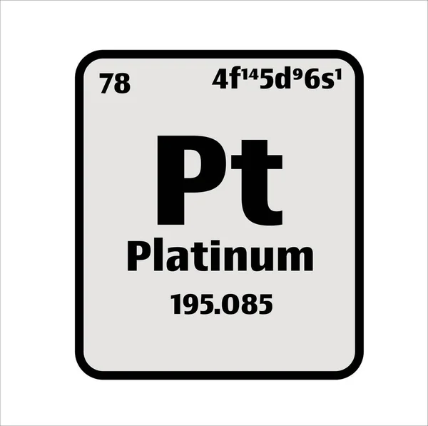 Botão Platina Sobre Fundo Cor Platina Tabela Periódica Elementos Com —  Vetores de Stock