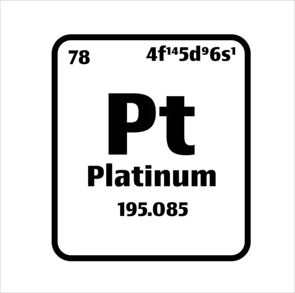 Platina Knop Zwart Witte Achtergrond Het Periodiek Systeem Van Elementen — Stockvector