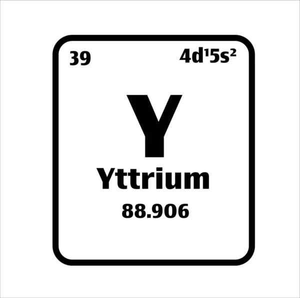 Κουμπί Yttrium Ασπρόμαυρο Φόντο Στον Περιοδικό Πίνακα Στοιχείων Ατομικό Αριθμό — Διανυσματικό Αρχείο