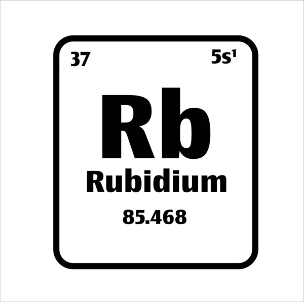 Bouton Rubidium Sur Fond Noir Blanc Sur Tableau Périodique Des — Image vectorielle