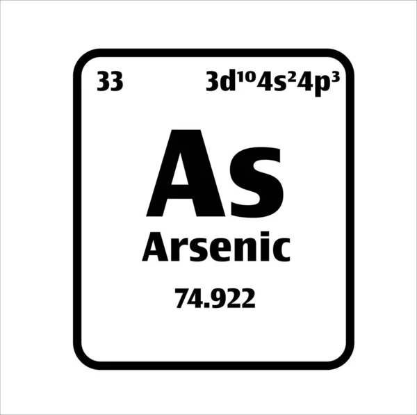 Кнопка Arsenic Чорно Білому Тлі Періодичній Таблиці Елементів Атомним Числом — стоковий вектор