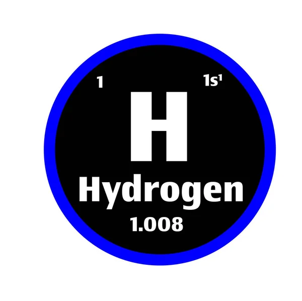 Botón Hidrógeno Sobre Fondo Botón Círculo Blanco Negro Con Contorno — Archivo Imágenes Vectoriales