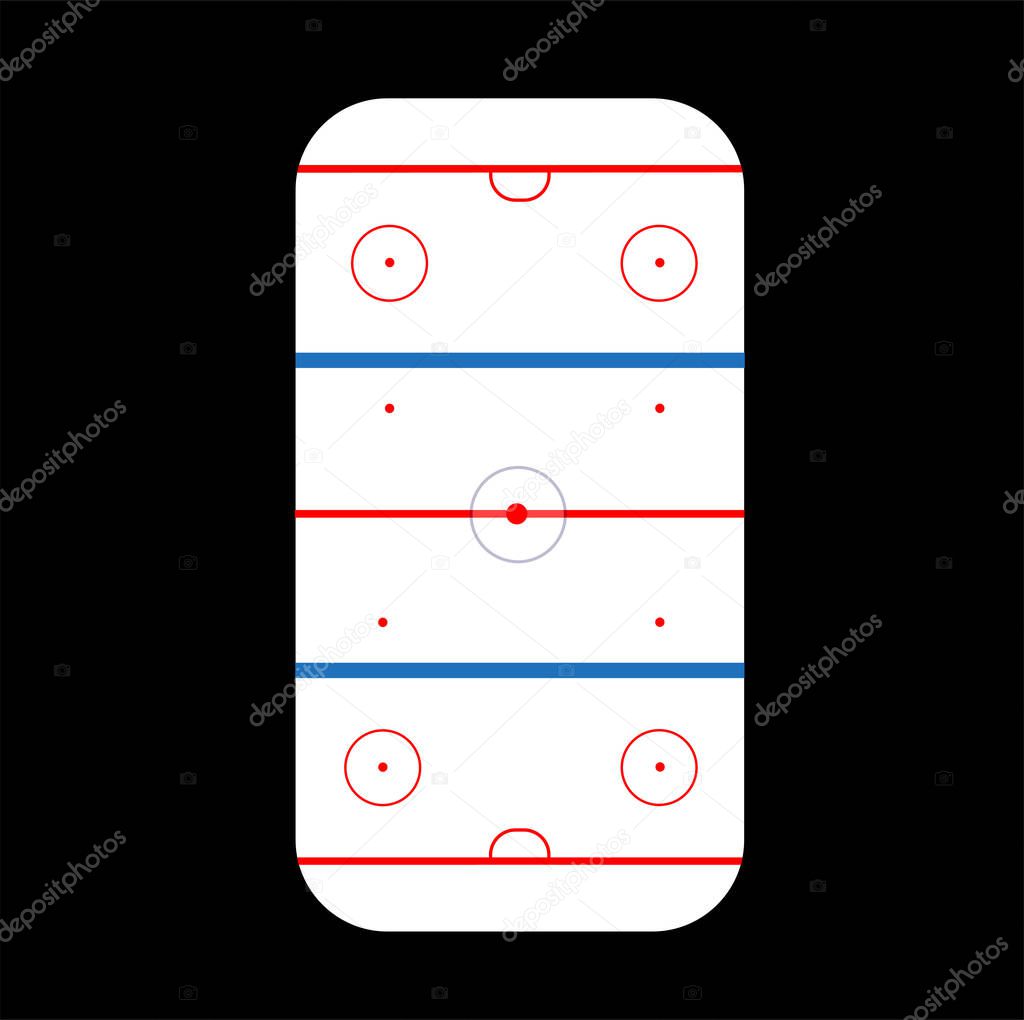 Ice Hockey Rink Vector for sports concepts