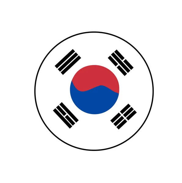 Bandeira Coreana Taegeukgi Terra Povo Representação Governo Bandeira Vermelha Azul — Vetor de Stock