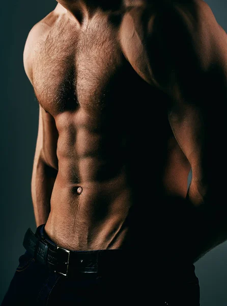 Male naked, muscular guy, torso man, ab, six pack. Sexy mans with muscular body, nude torso. Sport man, bodybuilding, fitness. Sportsman, muscles, athlete males with naked torso, blue jean