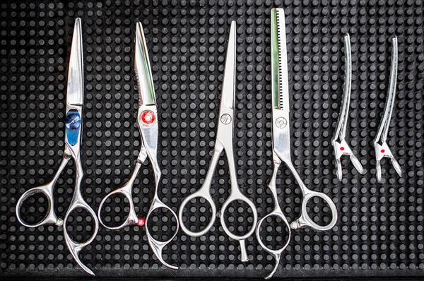 Professional scissors for haircuts. Scissors barber, salon, haircut. Scissor for a hairstyle. Barber shop tools