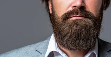 Mükemmel sakal. Genç sakallı adama yakın çekim. Yakışıklı sakallı, hippi, zarif erkek. Sakallı adam yaklaş. Sakal onun tarzı. Sakallı adamlara yakın çekim. Bıyıklı bir erkek.