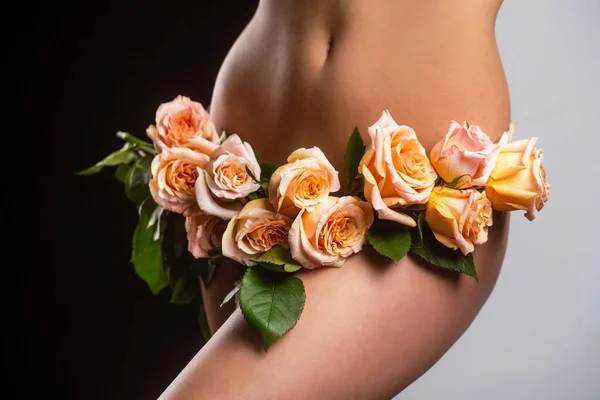 Sensual panties, female health, reproductive, gynecology isolated. Sensual girl. Gynecology and underwear, womens health. Female diseases, vagina. Woman dressed in white panties a flower