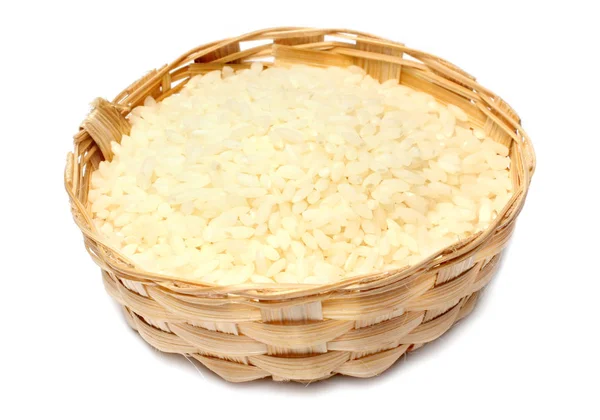 Fresh Rice White Background — Stock Photo, Image