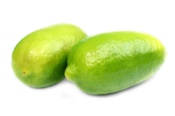 Grönt Citron Isolerade Över Vit Bakgrund — Stockfoto