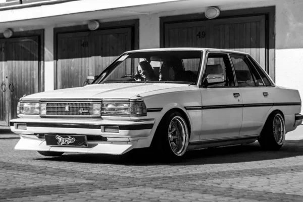 Vieille Voiture Japonaise Tuning Blanc — Photo