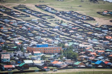 Renk atış Moğolistan'da bir köy.