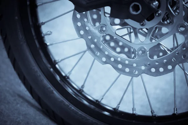 Close Shot Motorcycle Double Disk Front Brake — Stock Photo, Image