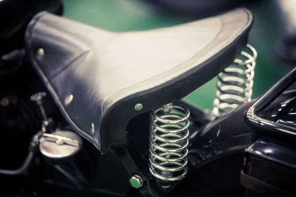 Color Image Vintage Motorcycle Leather Saddle — Stock Photo, Image