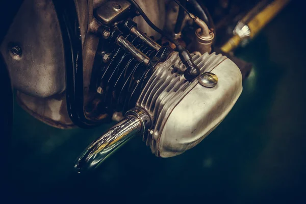Цветовая Деталь Винтажного Двигателя Мотоцикла — стоковое фото