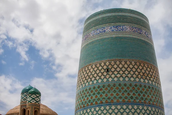 Detalle Del Minarete Kalta Minor Khiva Uzbekistán — Foto de Stock