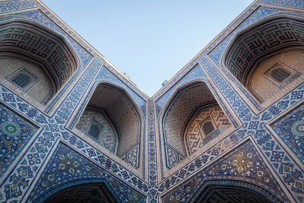 Imagem Cores Com Uma Fachada Madrassa Bukhara Uzbequistão — Fotografia de Stock