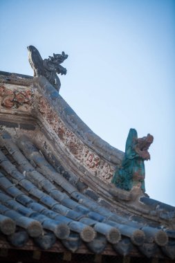 Moğolistan 'daki bir Budist tapınağının çatısı..