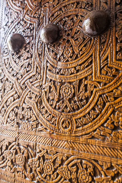 Арабские Украшения Закрываются Деревянной Двери — стоковое фото
