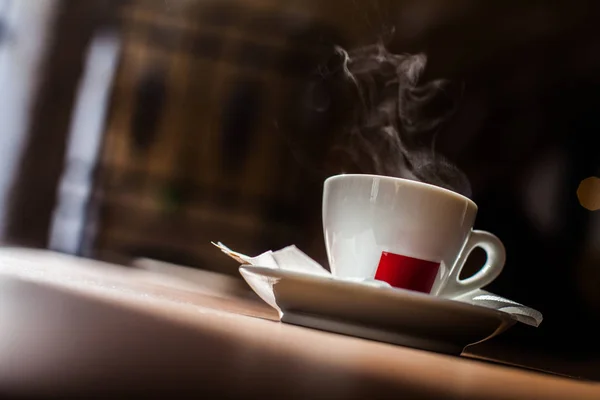 Immagine Colori Vapore Che Esce Una Tazza Caffè — Foto Stock