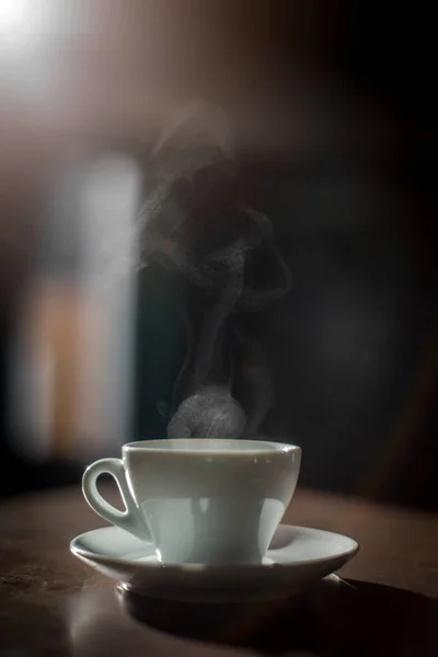 Color Image Some Steam Coming Out Coffee Cup — Stock Photo, Image