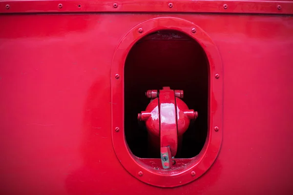 Close Tiro Uma Tampa Enchimento Tanque Ônibus Velho — Fotografia de Stock