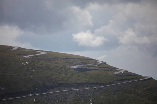 Image Couleur Une Route Montagne Sinueuse — Photo