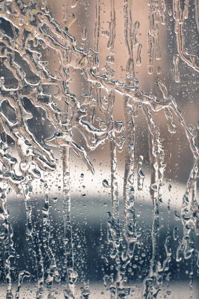 Frost Üzerinde Bir Pencere Görüntüsünü Kapatmak — Stok fotoğraf