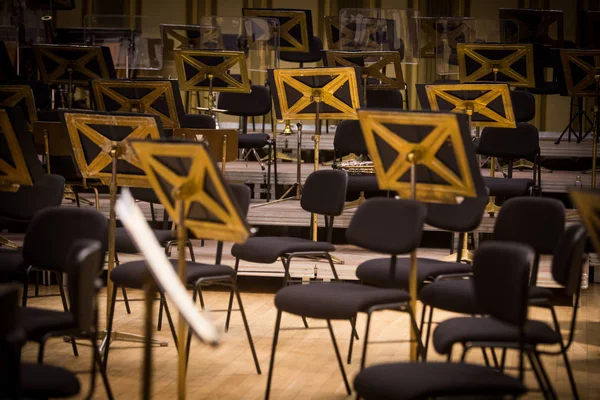 Orchestra empty seats on a stage — Stock Photo, Image