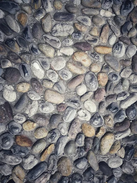 Yuvarlak taşlardan yapılmış kaldırım — Stok fotoğraf
