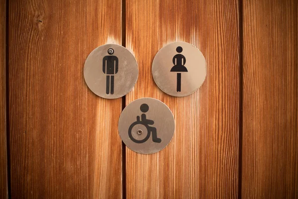 Signs for a wc entrance — Stock Photo, Image