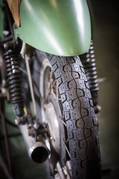 Vintage motorcycle wheel — Stock Photo, Image