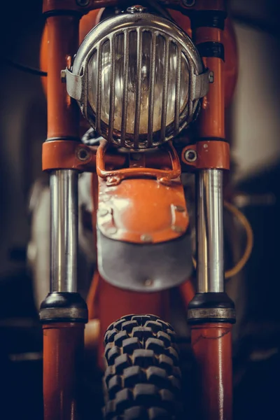 Vintage motorcycle headlight — Stock Photo, Image