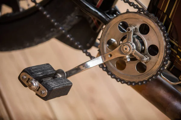 Cerrar Upshot Pedal Moto Vintage Cadena — Foto de Stock