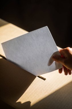 Seçimler sırasında oy veren, oy kullanan, oy kullanan bir kişinin kavramsal görüntüsü.