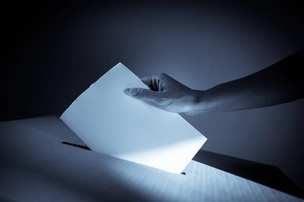 Immagine Concettuale Una Persona Che Vota Che Vota Seggio Elettorale — Foto Stock