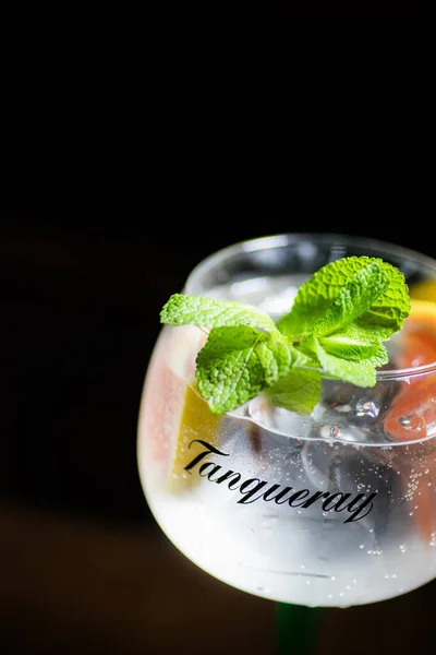 Bukarest Rumänien Februar 2020 Großaufnahme Illustratives Bild Eines Tanqueray Gin — Stockfoto