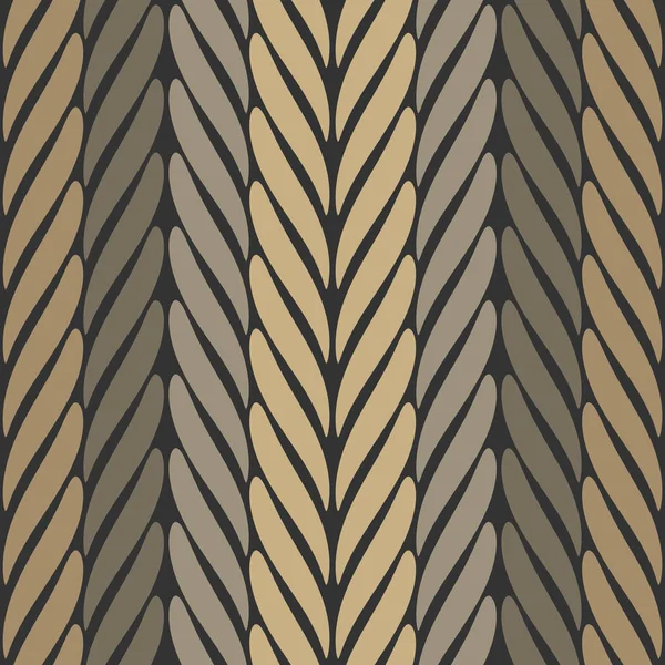 Patrón Floral Vectorial Inconsútil Con Elementos Zigzag Rayas Colores Marrones — Archivo Imágenes Vectoriales