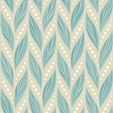 Sorunsuz vektör chevron desen kumaş, tekstil veya duvar kağıdı tasarımı için açık renkli pastel mavi renk soyut çiçek öğeleri 