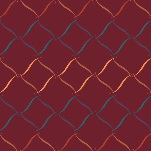 Nahtlose Vektorgeometrische Muster Roten Und Blauen Farben Auf Dunklem Hintergrund — Stockvektor