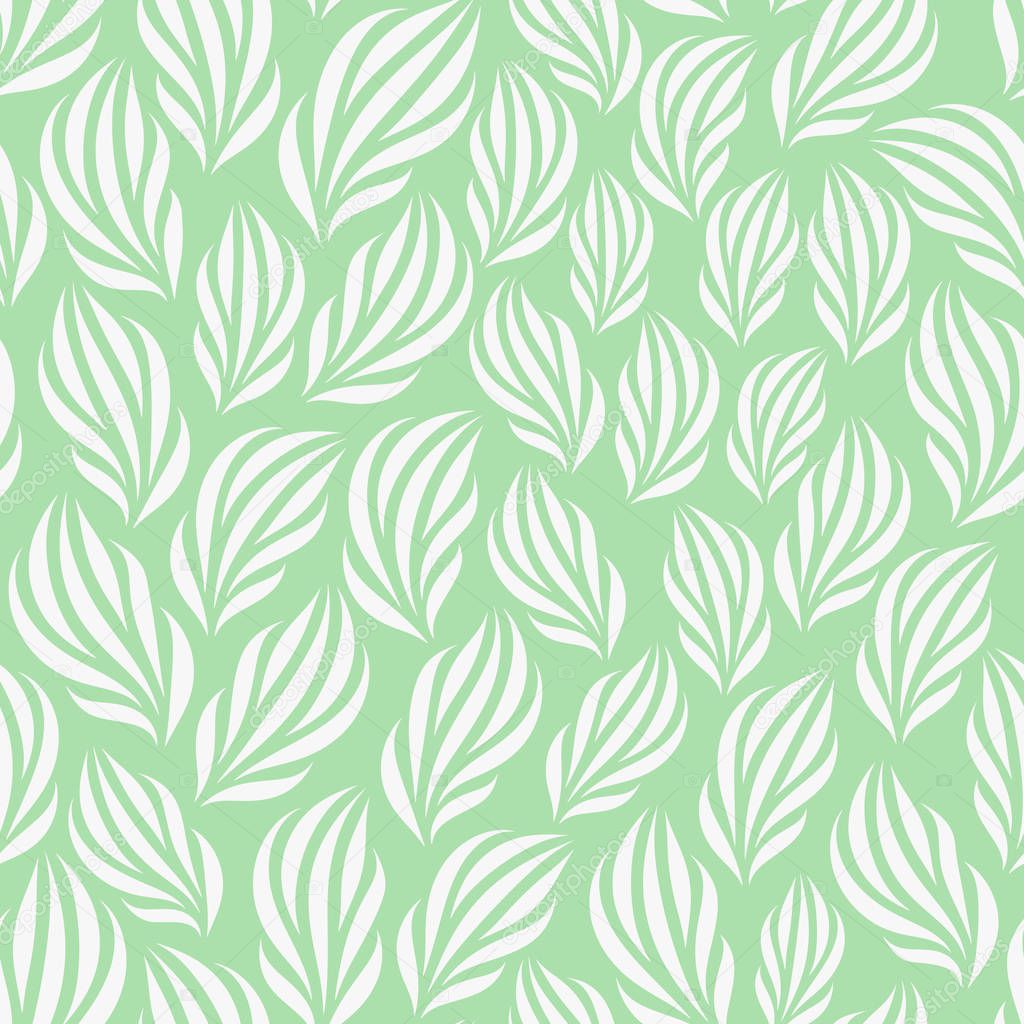 Seamless vector pattern with abstract floral elements scattered in ditsy style in soft pastel colors for fabric, textile, or wallpaper design