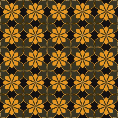 Üzerinde Arapça geometrik ornamen dayalı kesintisiz vektör çiçek desenli