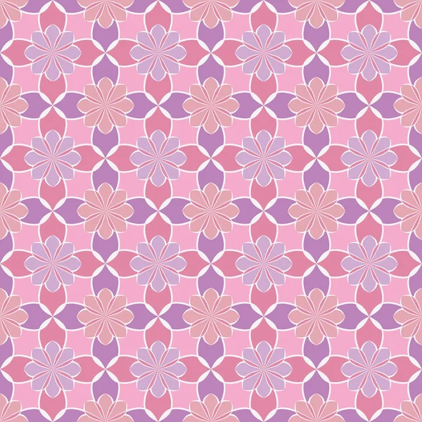 Motif floral vectoriel sans couture basé sur des ornements géométriques arabes — Image vectorielle