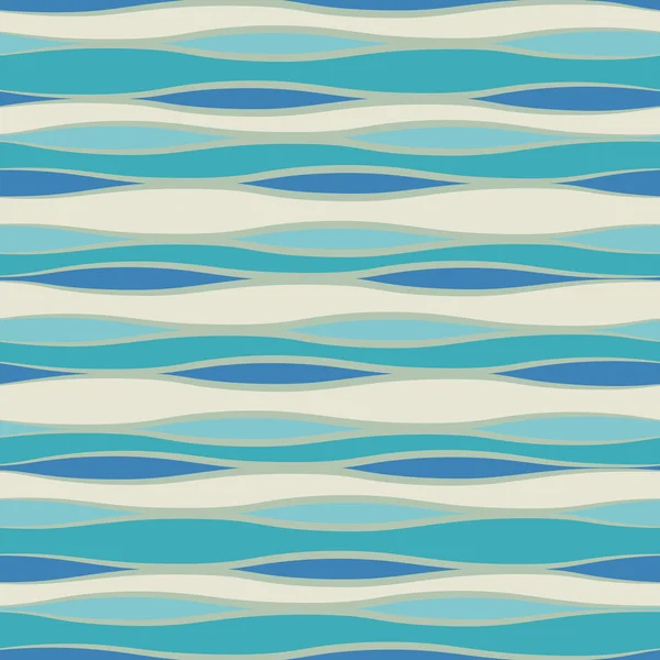 Patrón abstracto vector sin costuras con ondas de mosaico en azul-verde — Archivo Imágenes Vectoriales