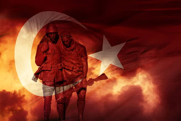 Jahrestag und Feier der Gründung der türkischen Republik und des Sieges — Stockfoto