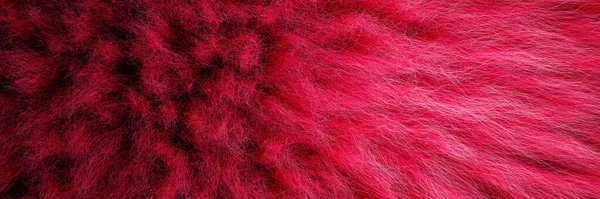 3D Illustration of shaggy carpet with wool material for backgrounds texture, close up of soft romantic pastel red and fluffy. — Stock Photo, Image