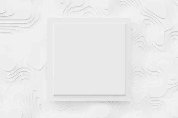 Moderní vlnité bílé pozadí pro texturu. Opakované čtvercové a kruhové geometrické tvary. Abstraktní 3D design. — Stock fotografie